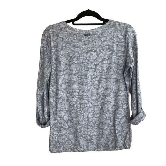 Columbia Sportswear Gray Tonal Long Sleeve Drawstring Hem Top Size M - Picture 3 of 9